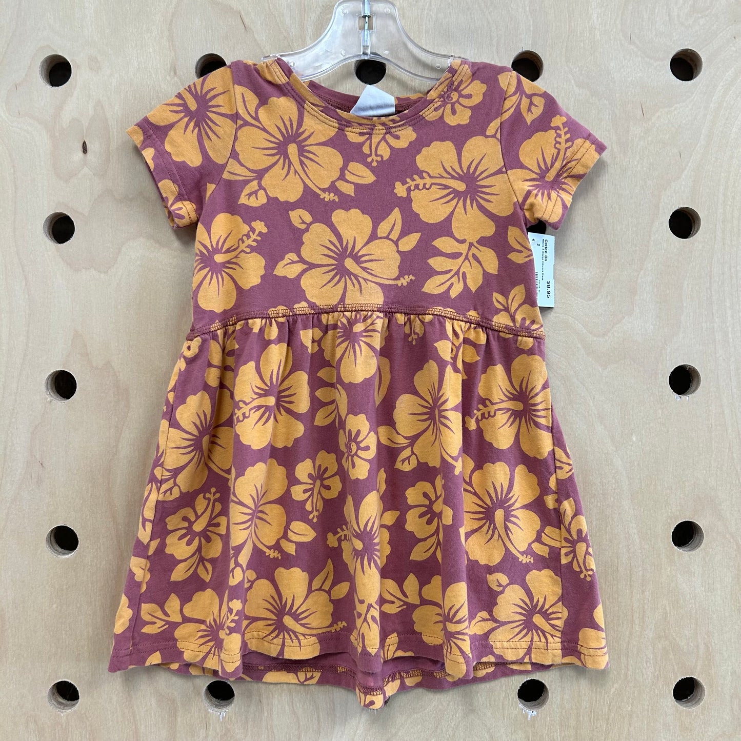 Mauve & Orange Hibiscus Dress