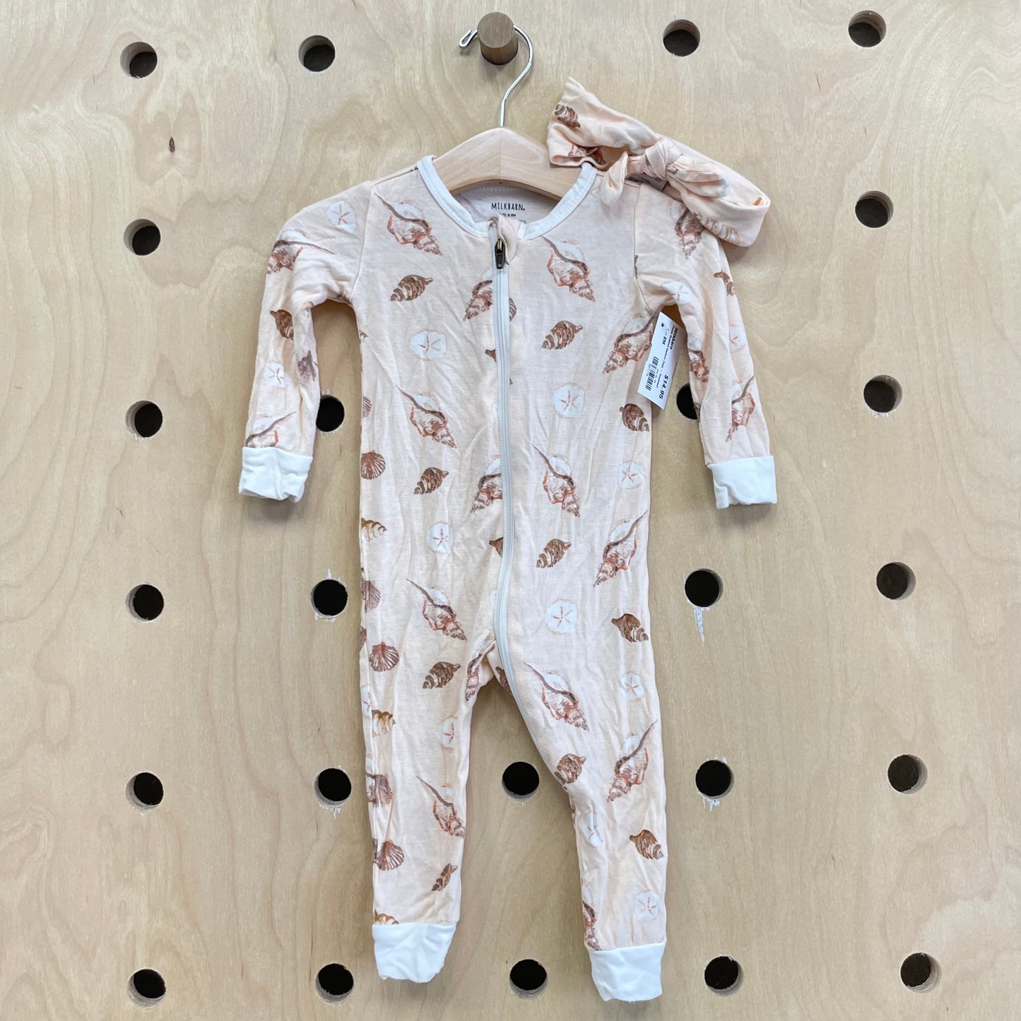 Peach Seashell Bamboo Zippy + Headband