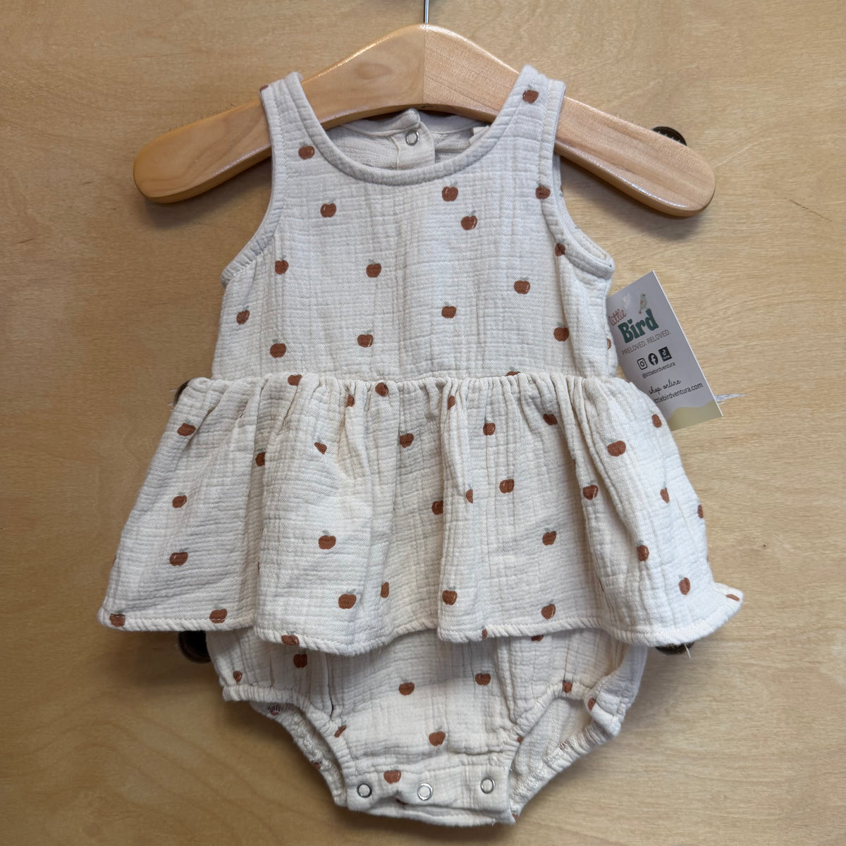 Cream Apples Organic Romper