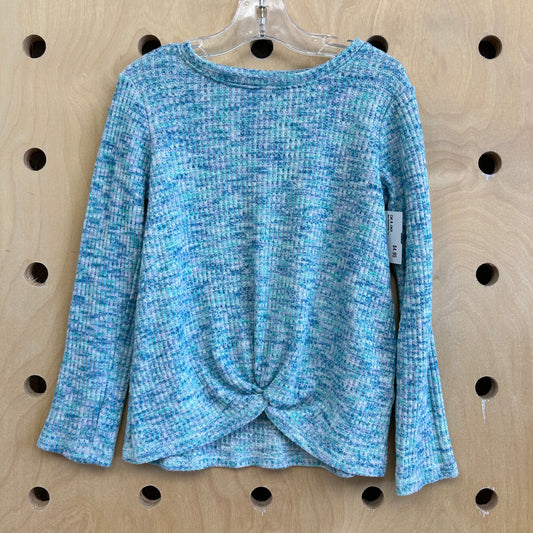 Blue Knotted Knit Top