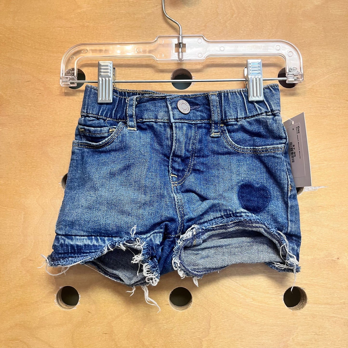Denim Heart Shortie Shorts