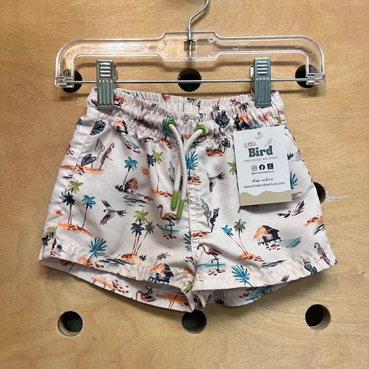 Island Scene Swim Trunks