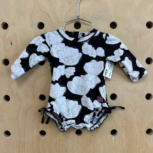 Black & White Floral Swimsuit