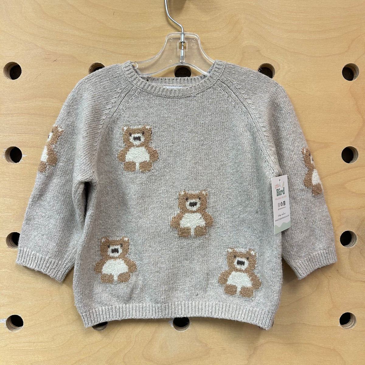 Beige Teddy Bear Knit Sweater