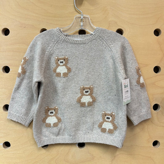 Beige Teddy Bear Knit Sweater