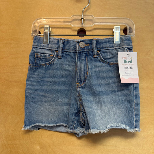 Slouchy Straight Raw Denim Shorts