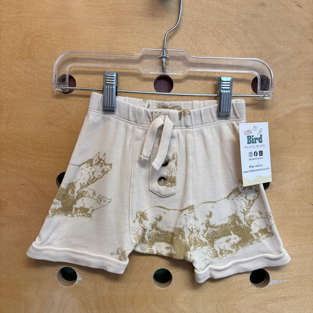 Organic Cream Pig/Piglets Shorts