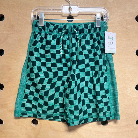 Green Squares Drawstring Shorts