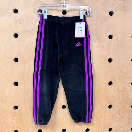 Black + Purple Velour Joggers