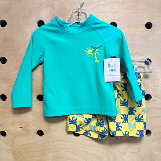 Green/Yellow Palms Swim Set