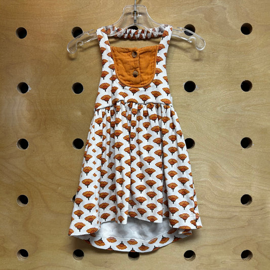 Organic Floral Button Halter Dress