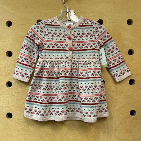 Pink Button Sweater Dress