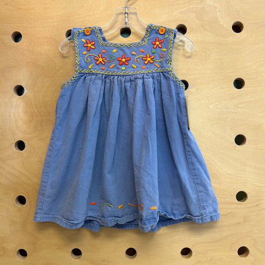 Embroided Blue Dress