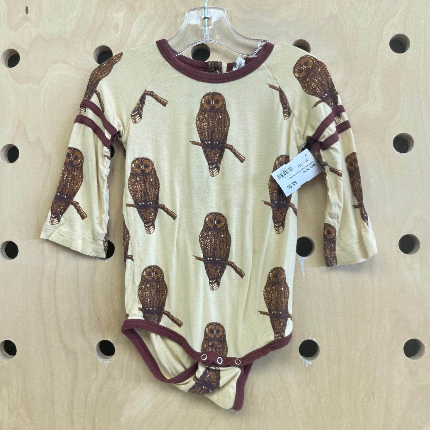 Yellow Owls Ringer Bamboo Bodysuit