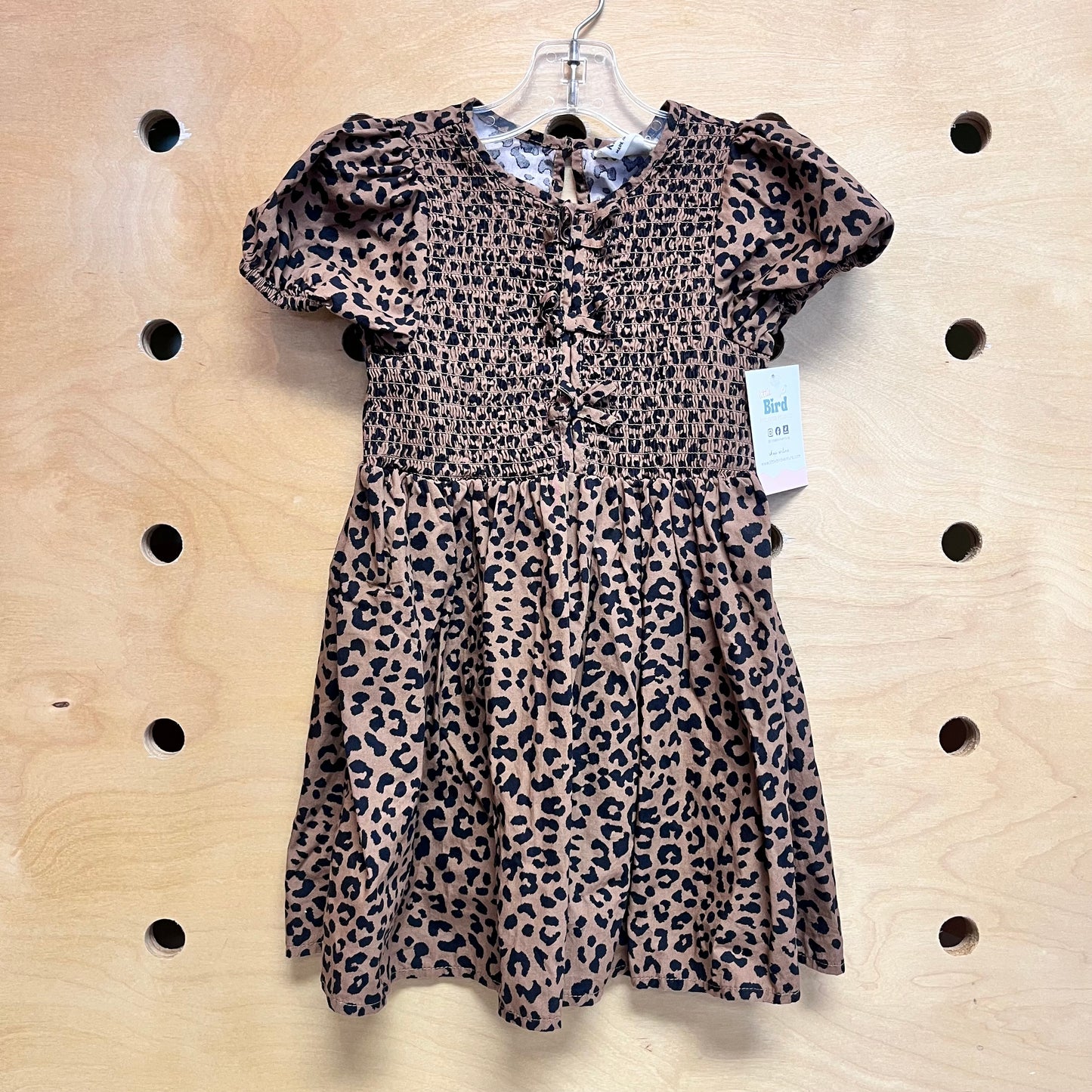 Cheetah Print Smocked Bow Dress