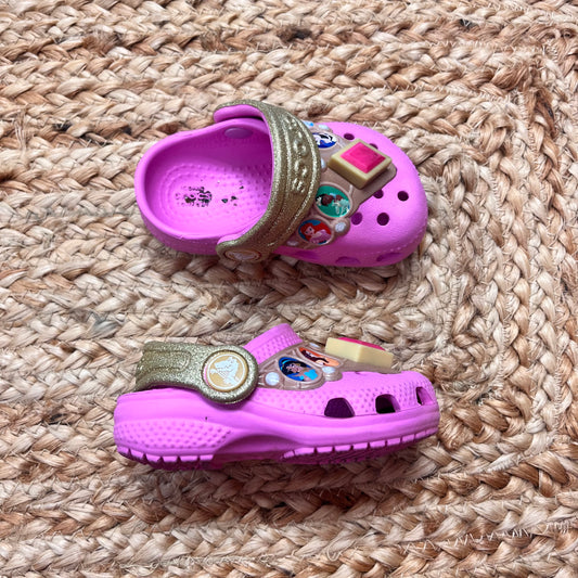 Pink/Gold Princess Jibbitz Clogs
