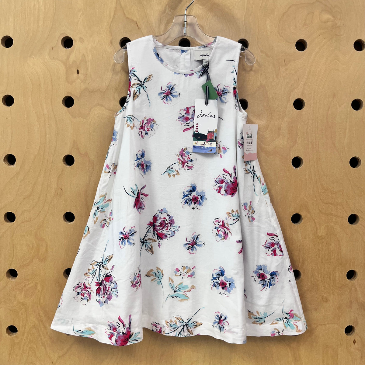 White Floral Watercolor Dress NEW!