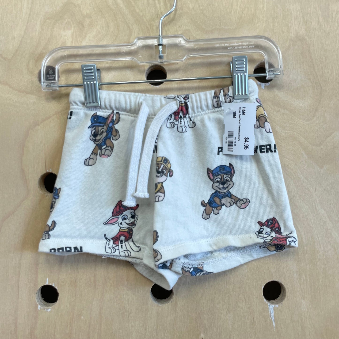Cream Paw Patrol Drawstring Shorts