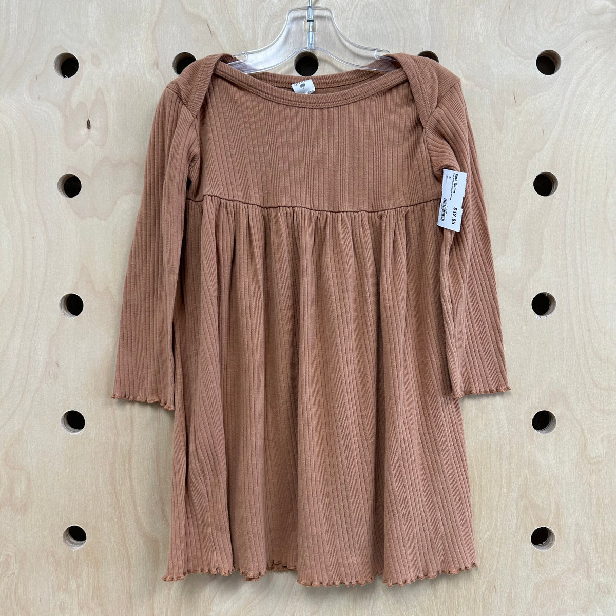 Tan Ribbed Organic Dress