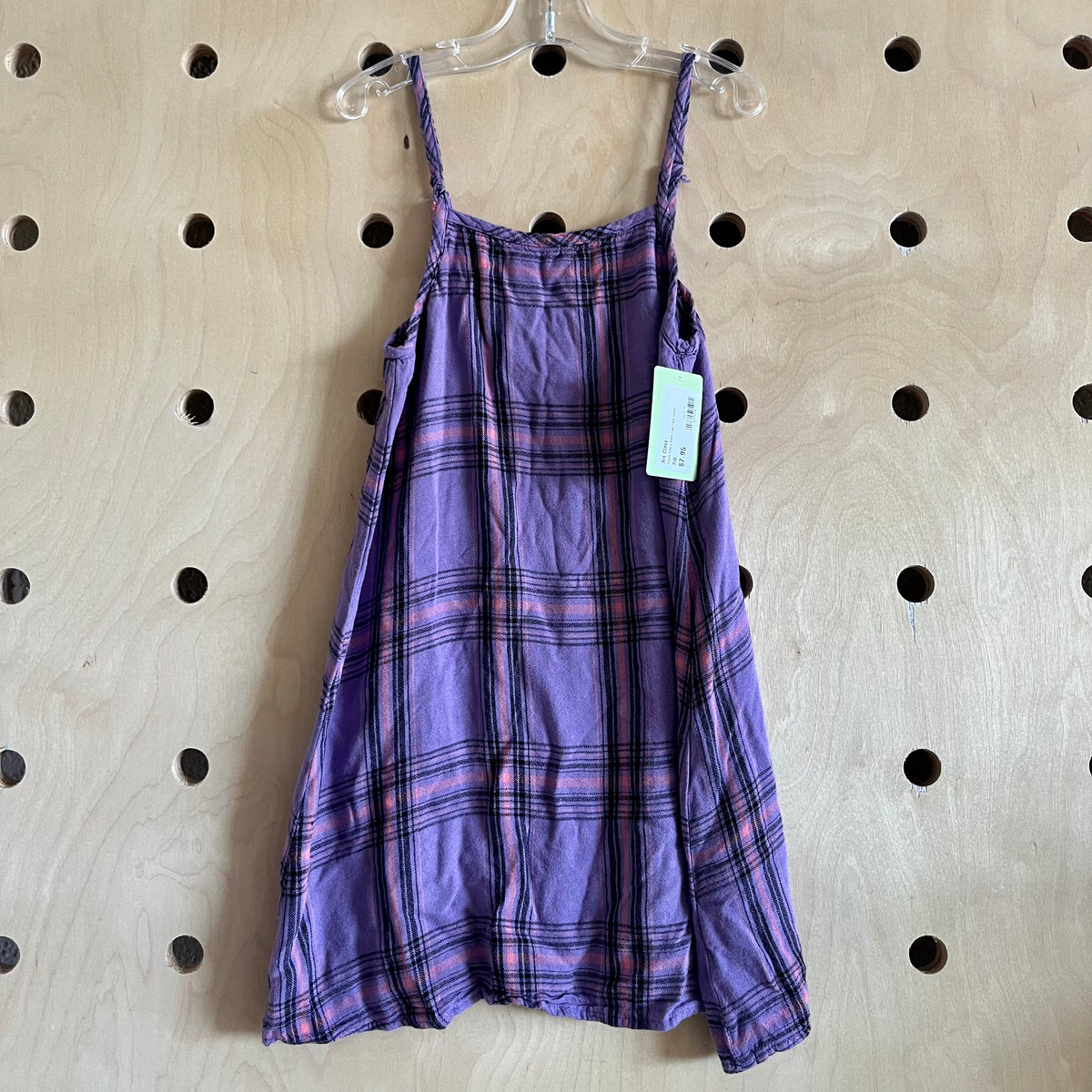 Purple Pink & Black Plaid Tank Dress
