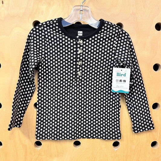 B+W Polka Dot Henley NEW!
