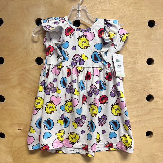 White Sesame Street Friends Dress
