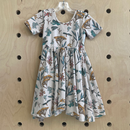 Taupe Plants & Berries Dress
