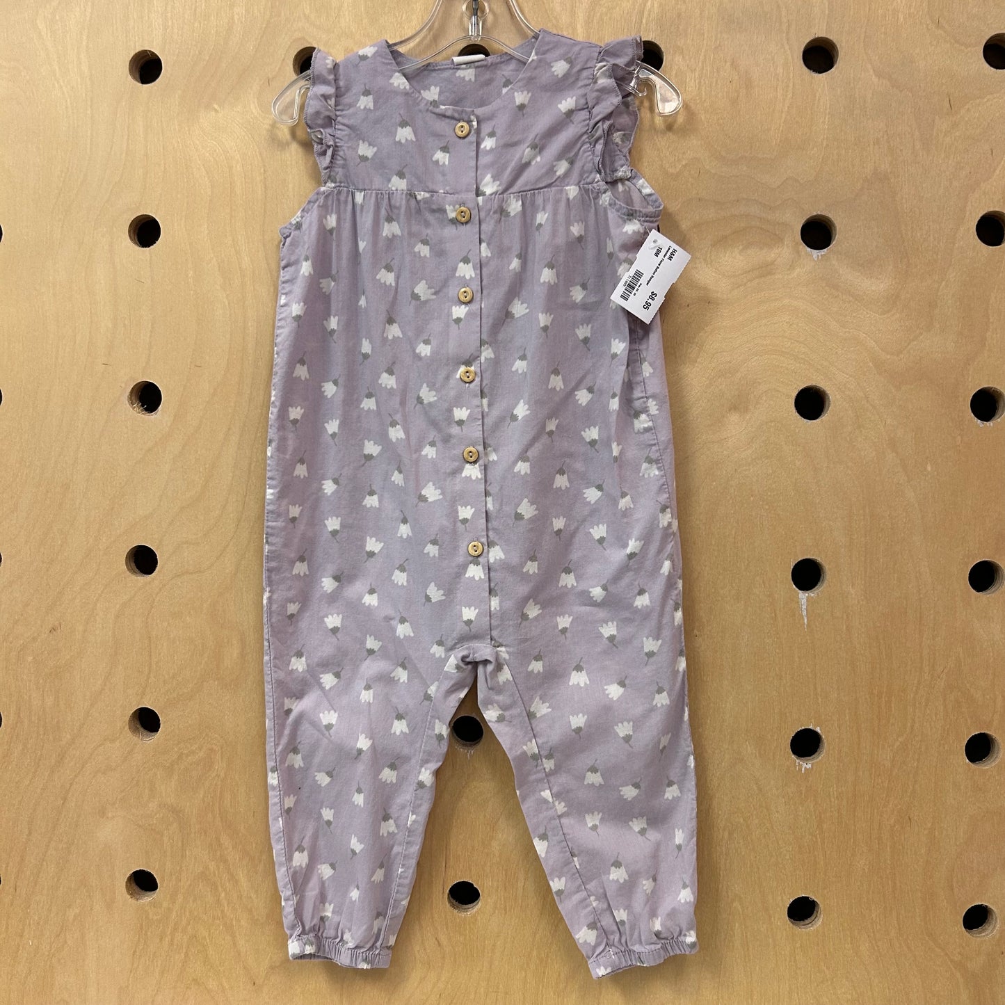 Lavender Floral Button Romper
