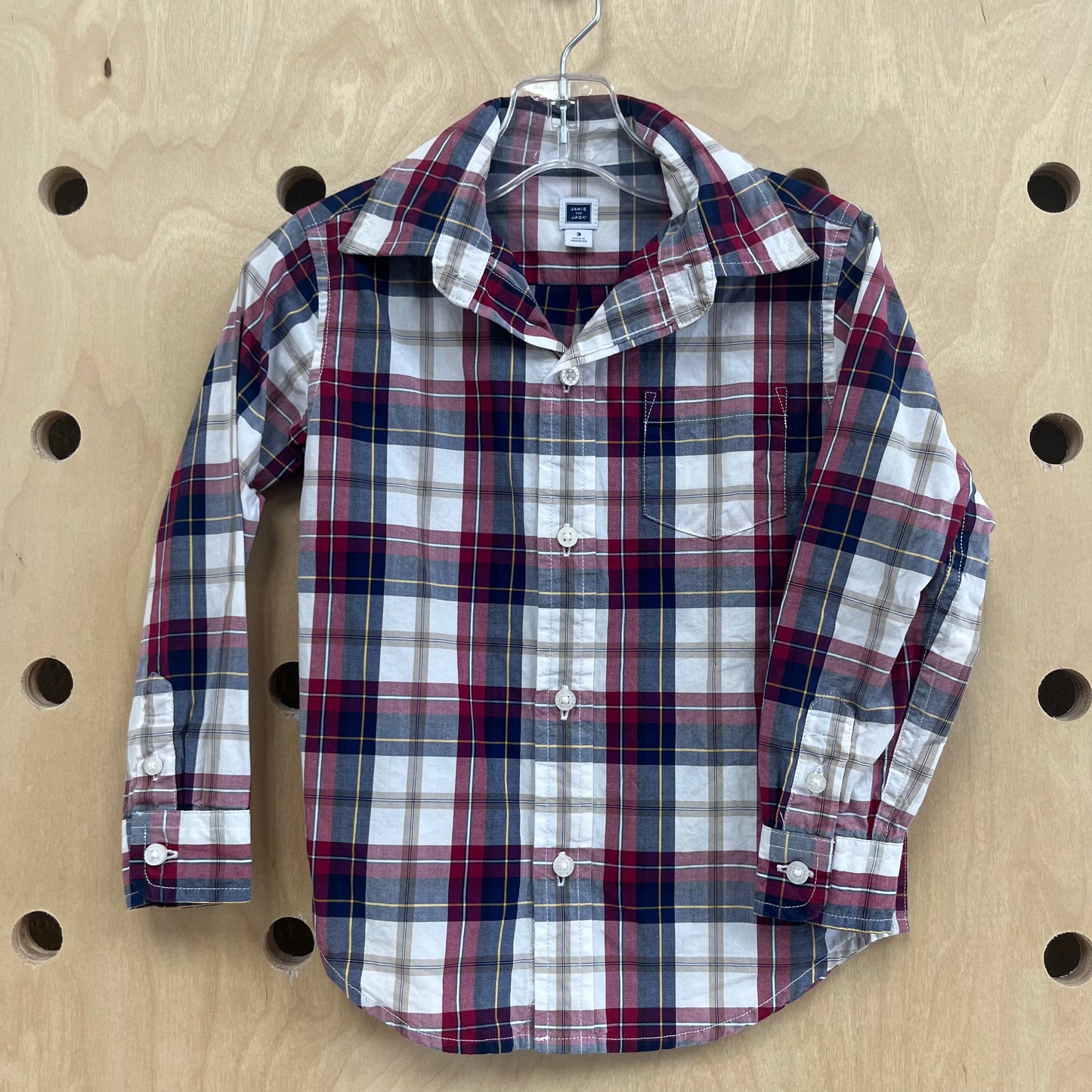 Red & Blue Plaid Button Up Shirt