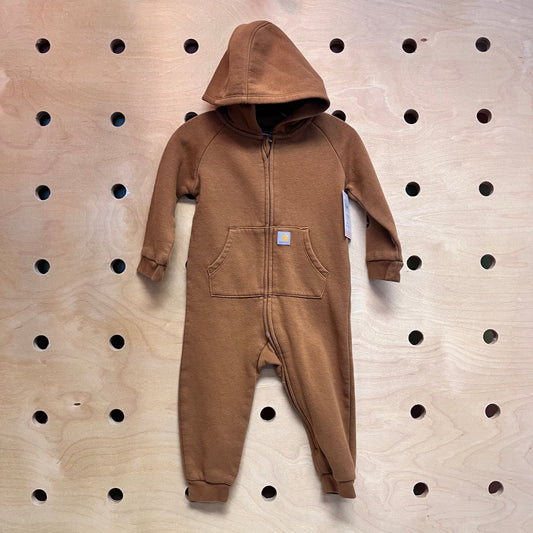 Brown Fleece Hoodie Romper