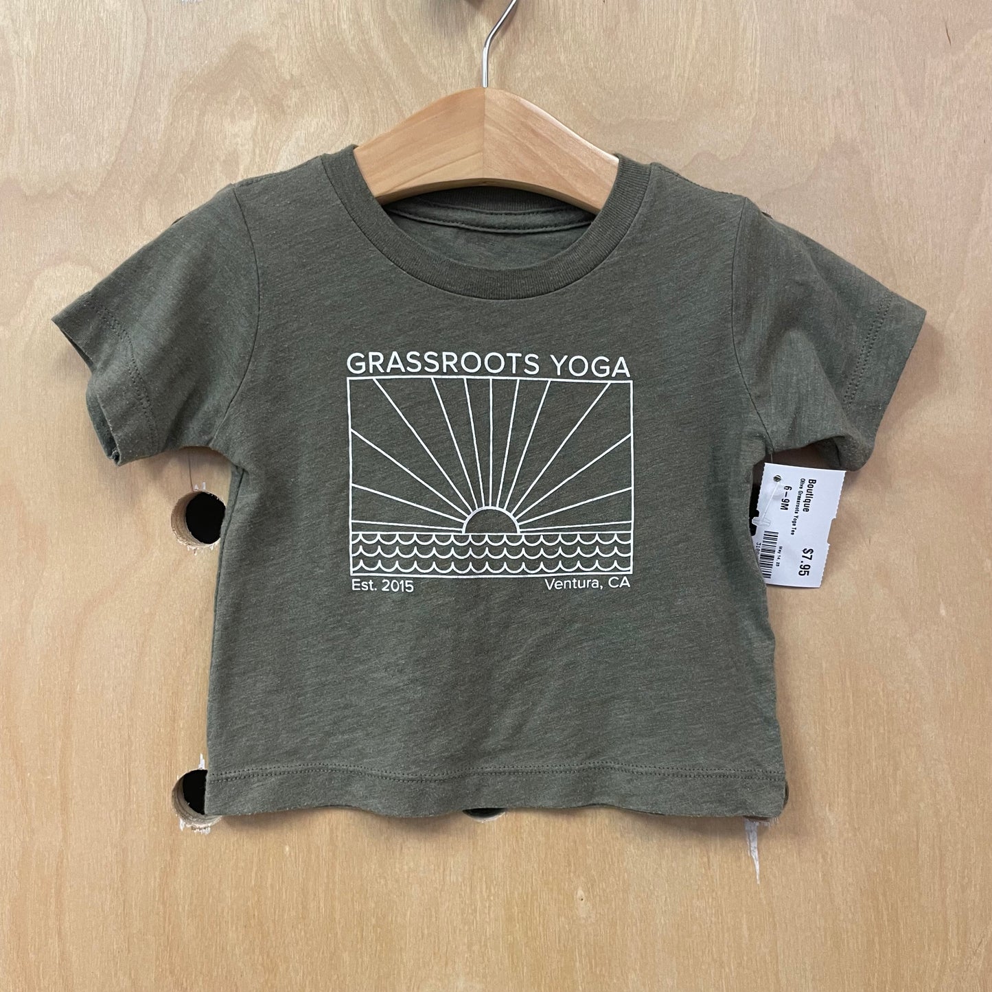 Olive Grassroots Yoga Tee