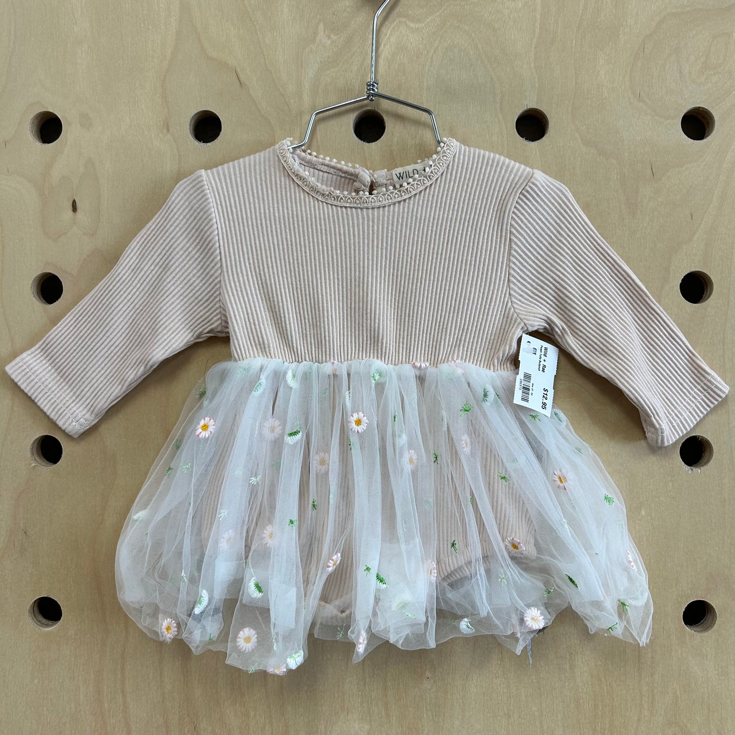 Peach Tulle Bodysuit