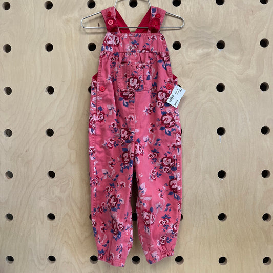 Pink Floral Overalls