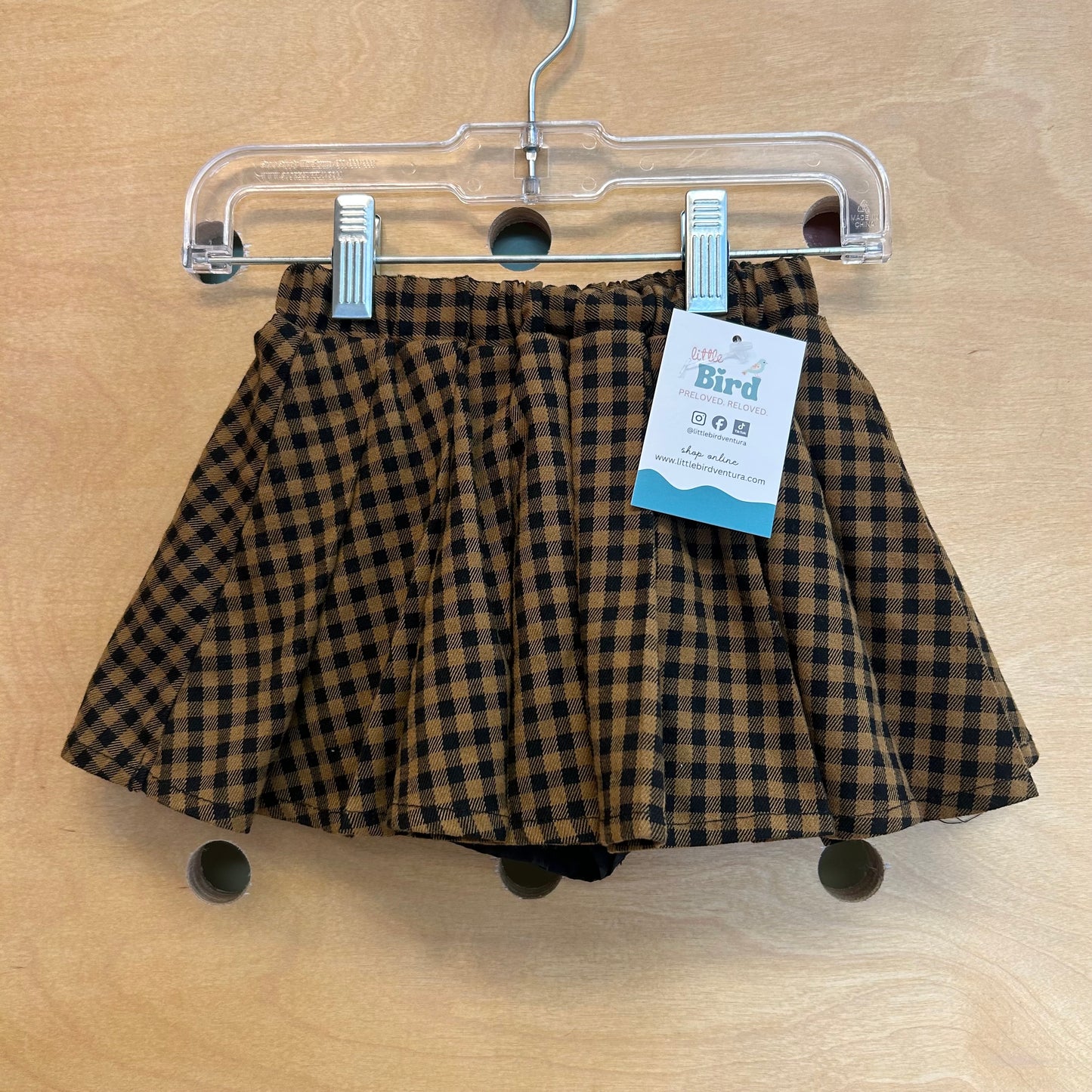 Caramel & Black Gingham Skirt