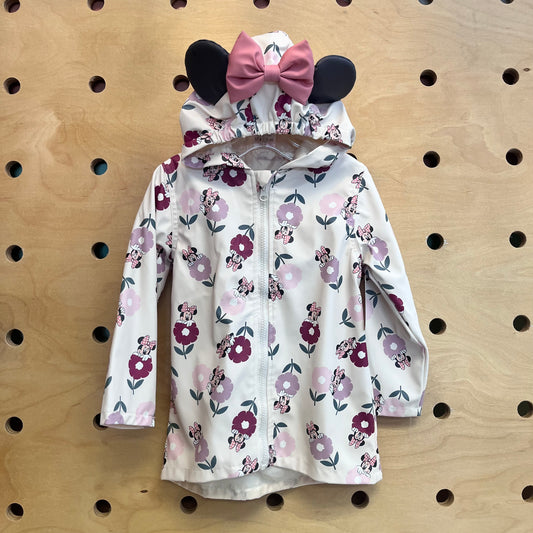 Cream Floral Minnie Rain Jacket