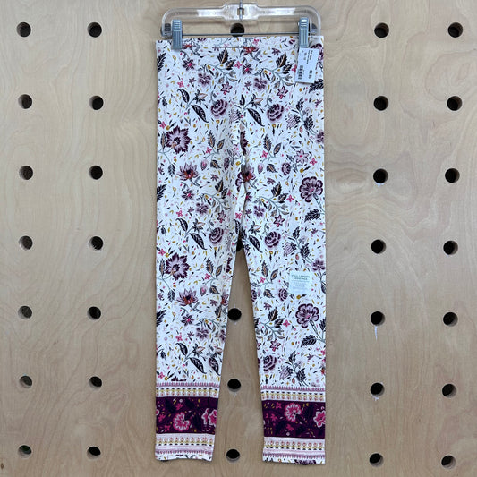 Cream Floral Leggings