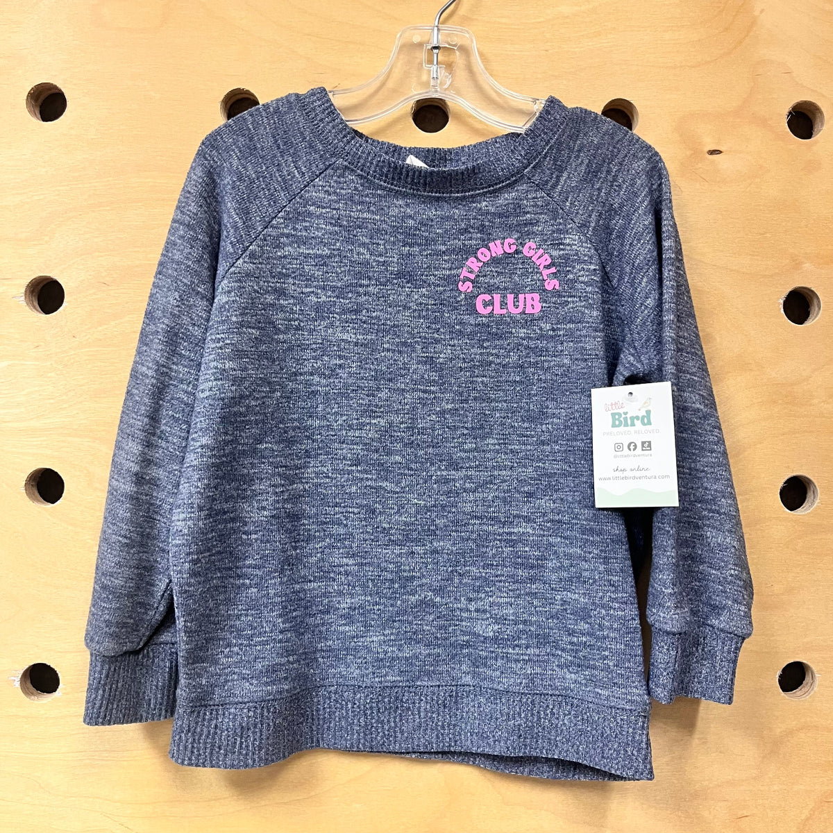 Blue Strong Girls Club Knit Top