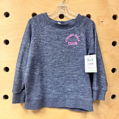 Blue Strong Girls Club Knit Top