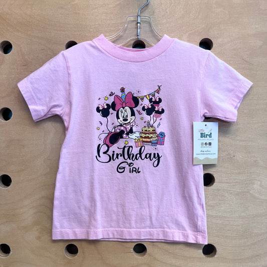 Pink 'Birthday Girl' Minnie Tee