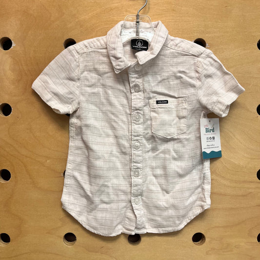White/Cream Linen Blend Button Up