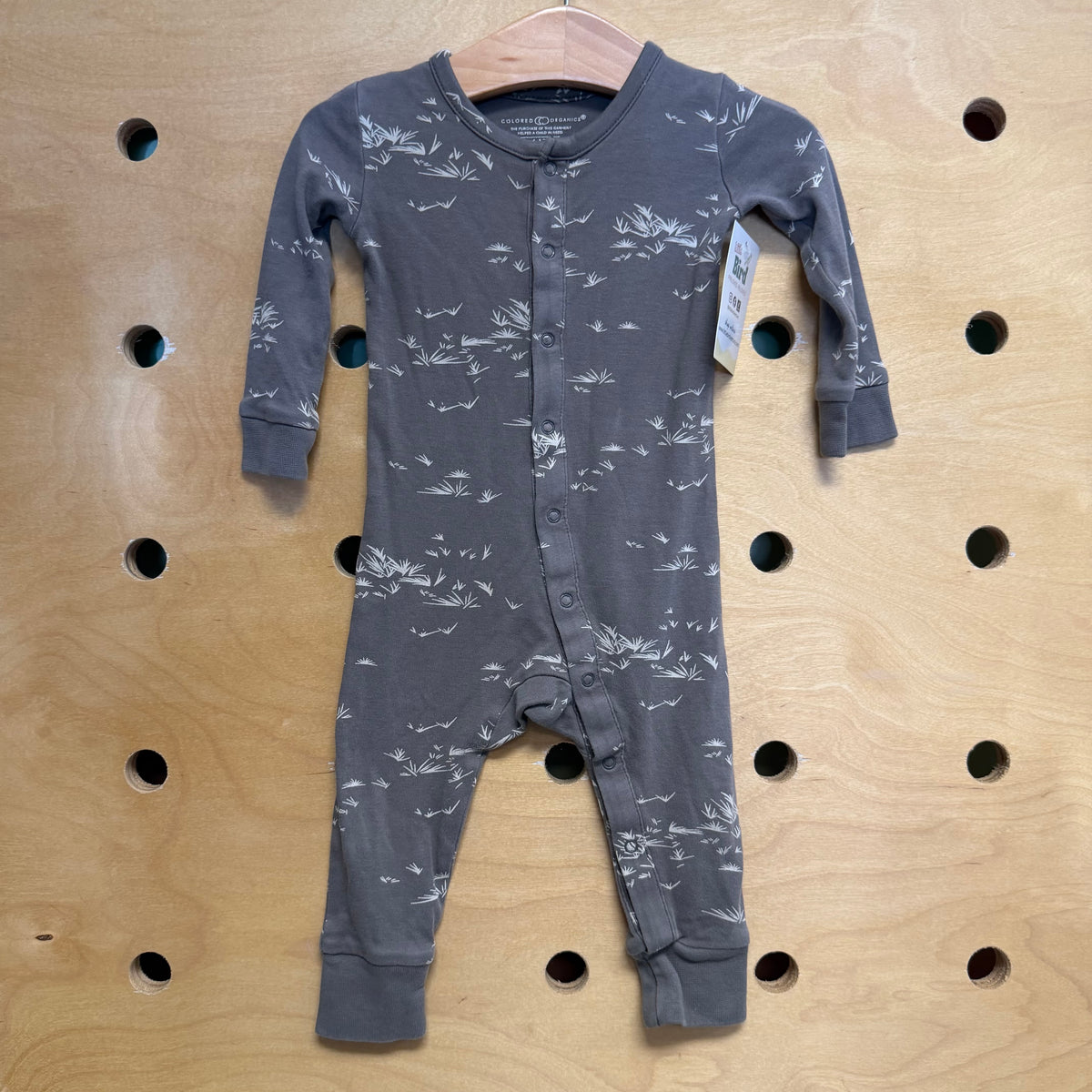Organic Grey/White Leaves Snap Sleeper