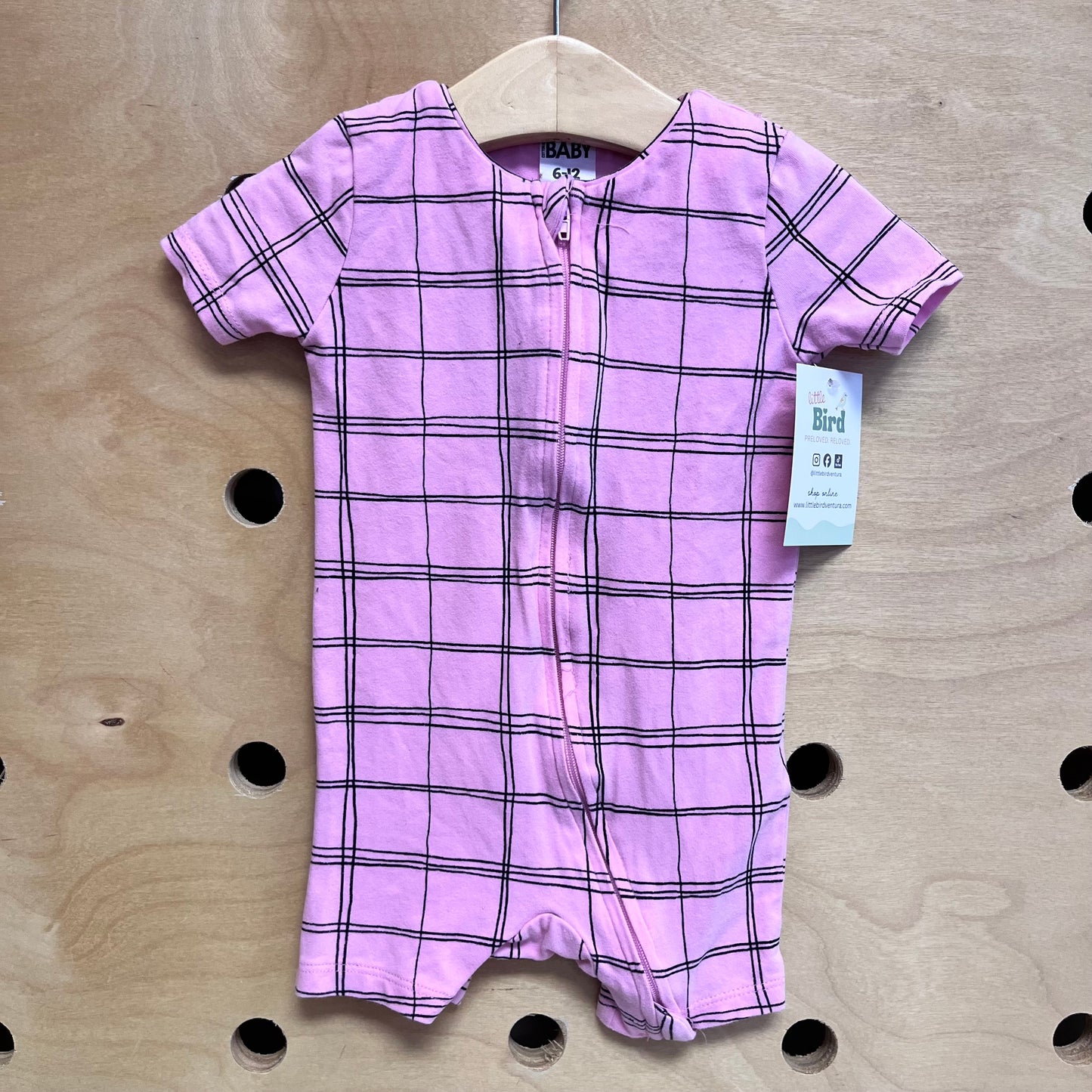 Pink & Black Plaid Cotton Zippy Pajamas