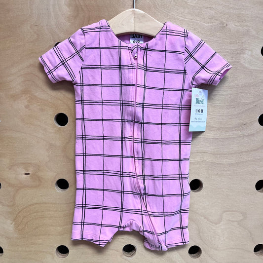 Pink & Black Plaid Cotton Zippy Pajamas