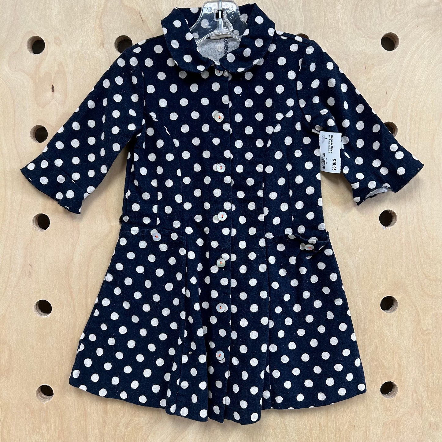 Blue Polka Dot Button Up