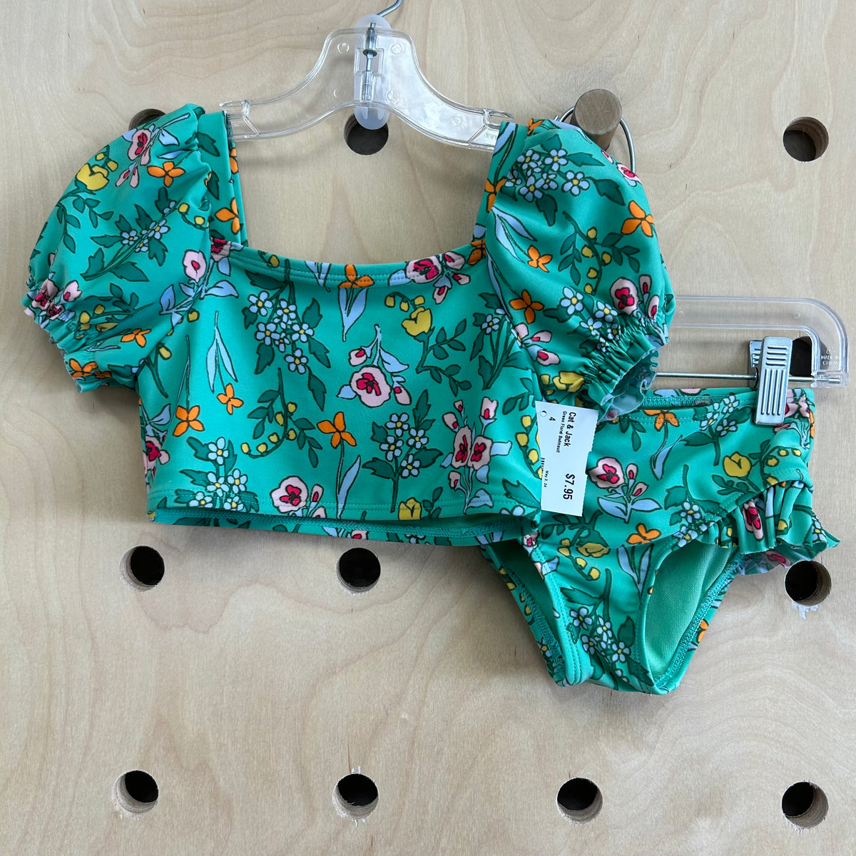 Green Floral Swimsuit