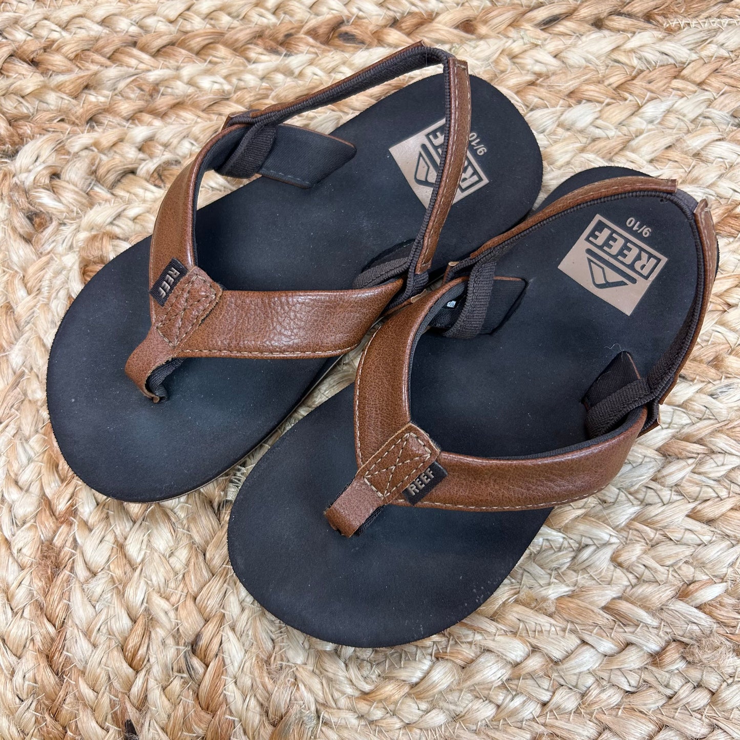 Brown Leather Strap Flip Flops
