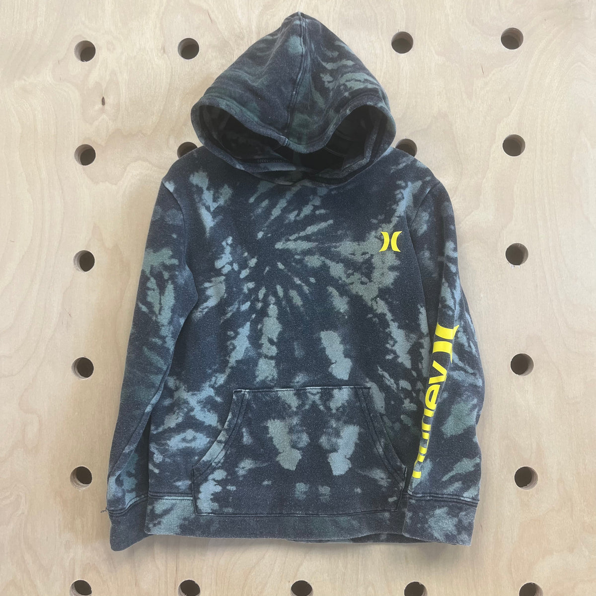 Grey & Green Tie Dye Hoodie
