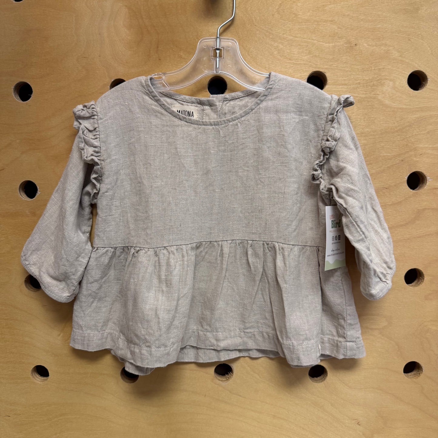 Grey 100% Linen LS