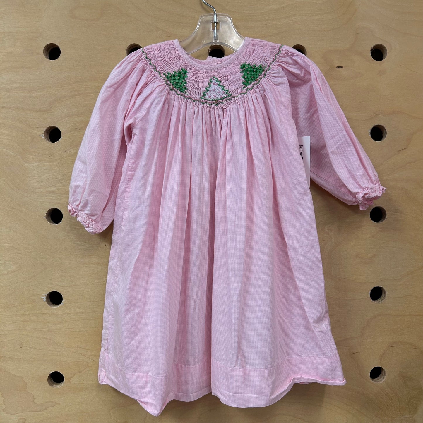 Pink Smocked Tree Dress