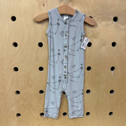 Grey Horoscope Constellations Bamboo Romper